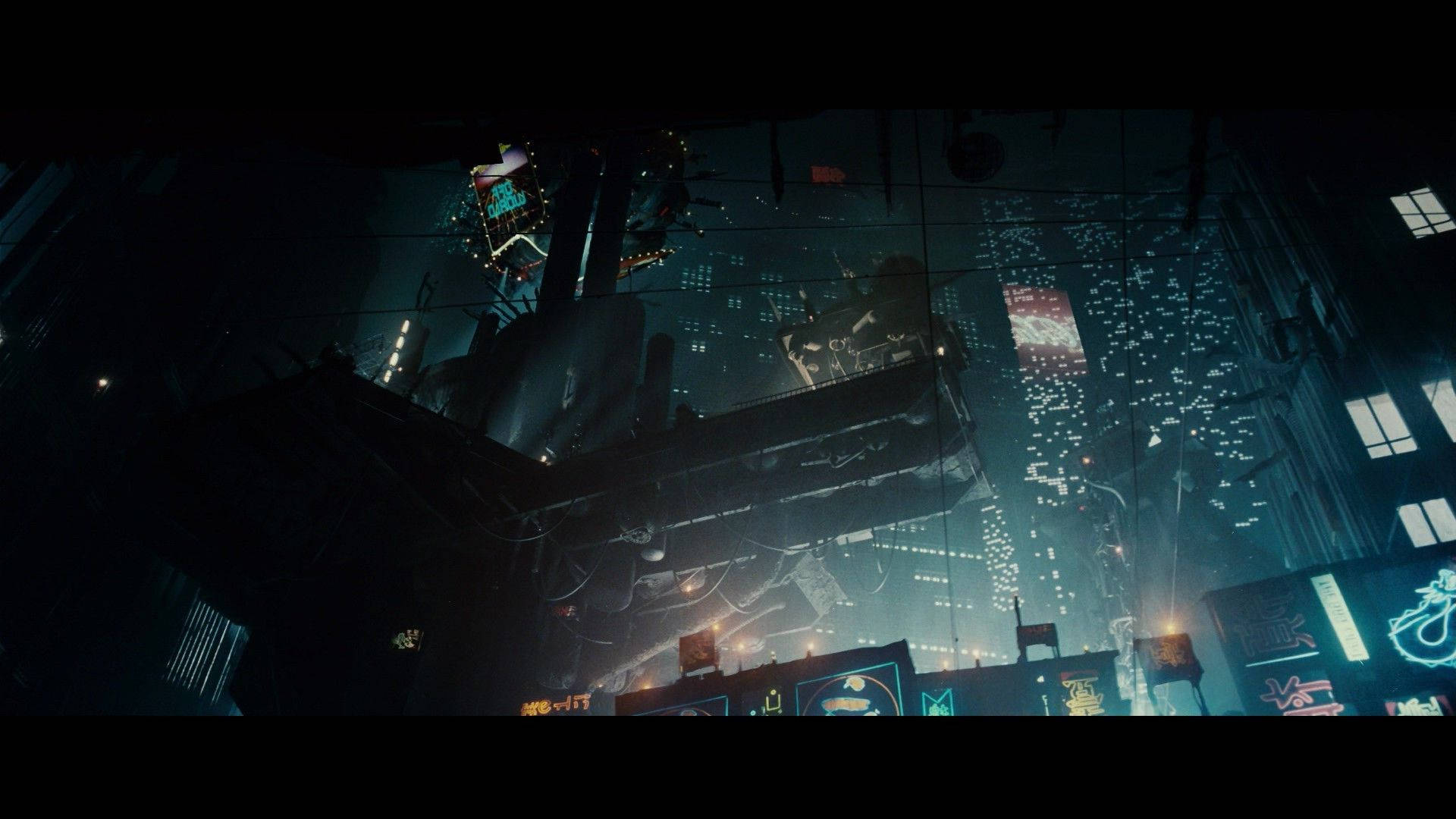 Blade Runner 2049, 2049 Los Angeles, neon-lit cyberpunk cityscape, Full HD Desktop Wallpaper