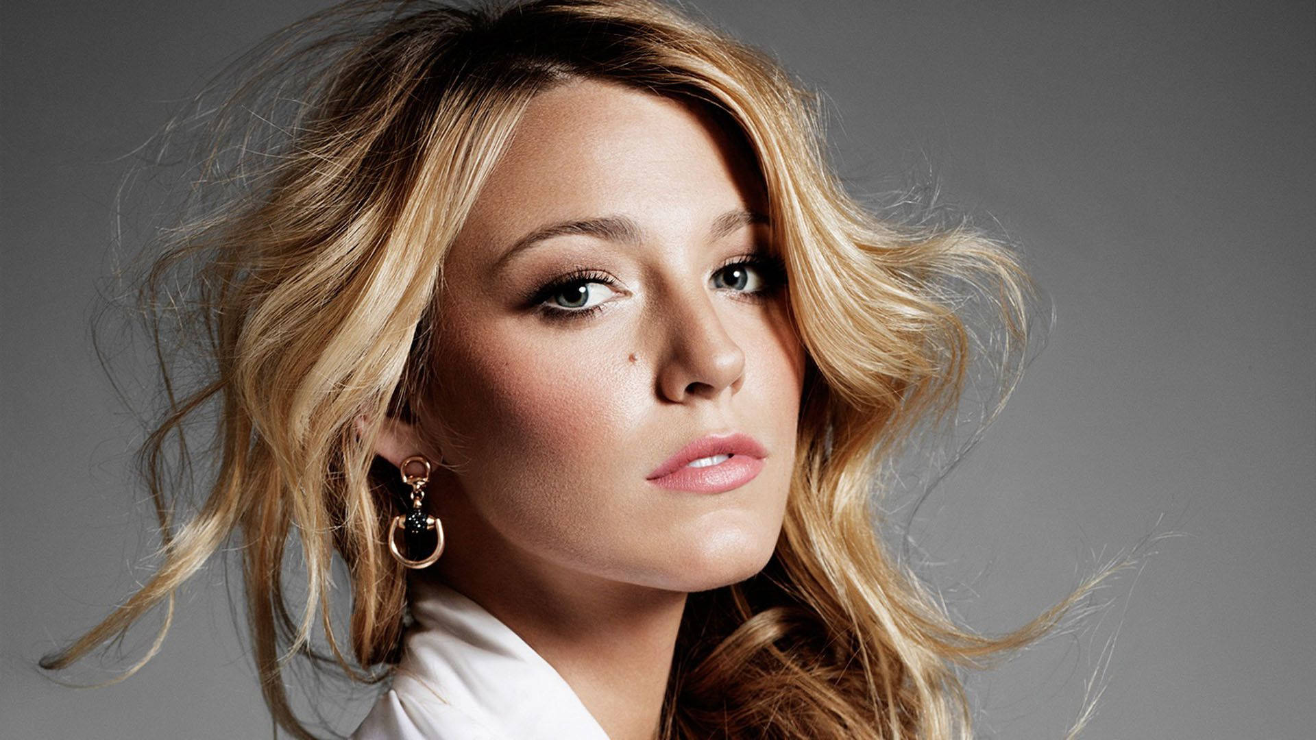 Blake Lively, blonde woman, windswept hair, Full HD Desktop Wallpaper