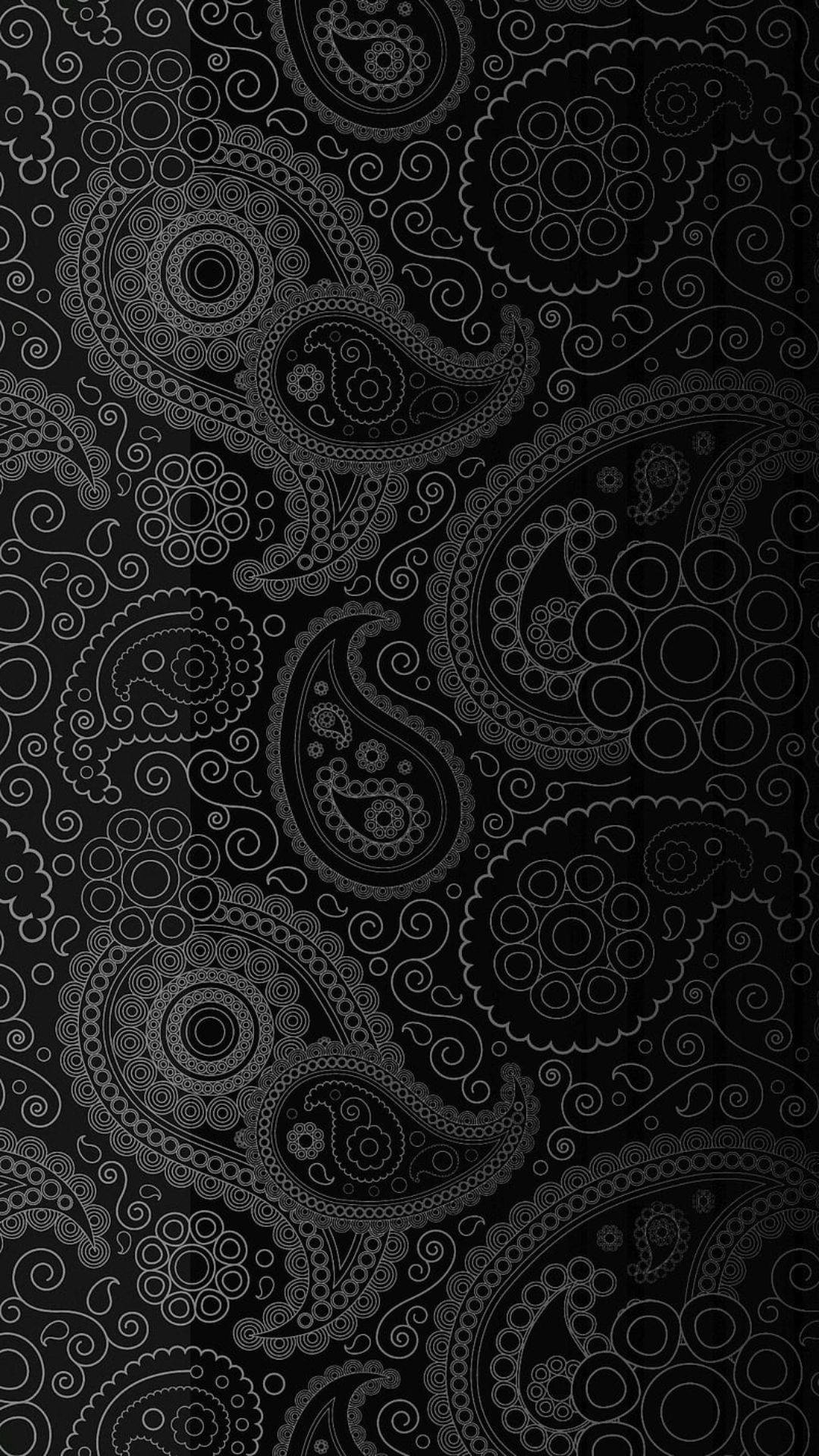 white mandala doodle, blank black, silver swirl, Full HD Phone Wallpaper
