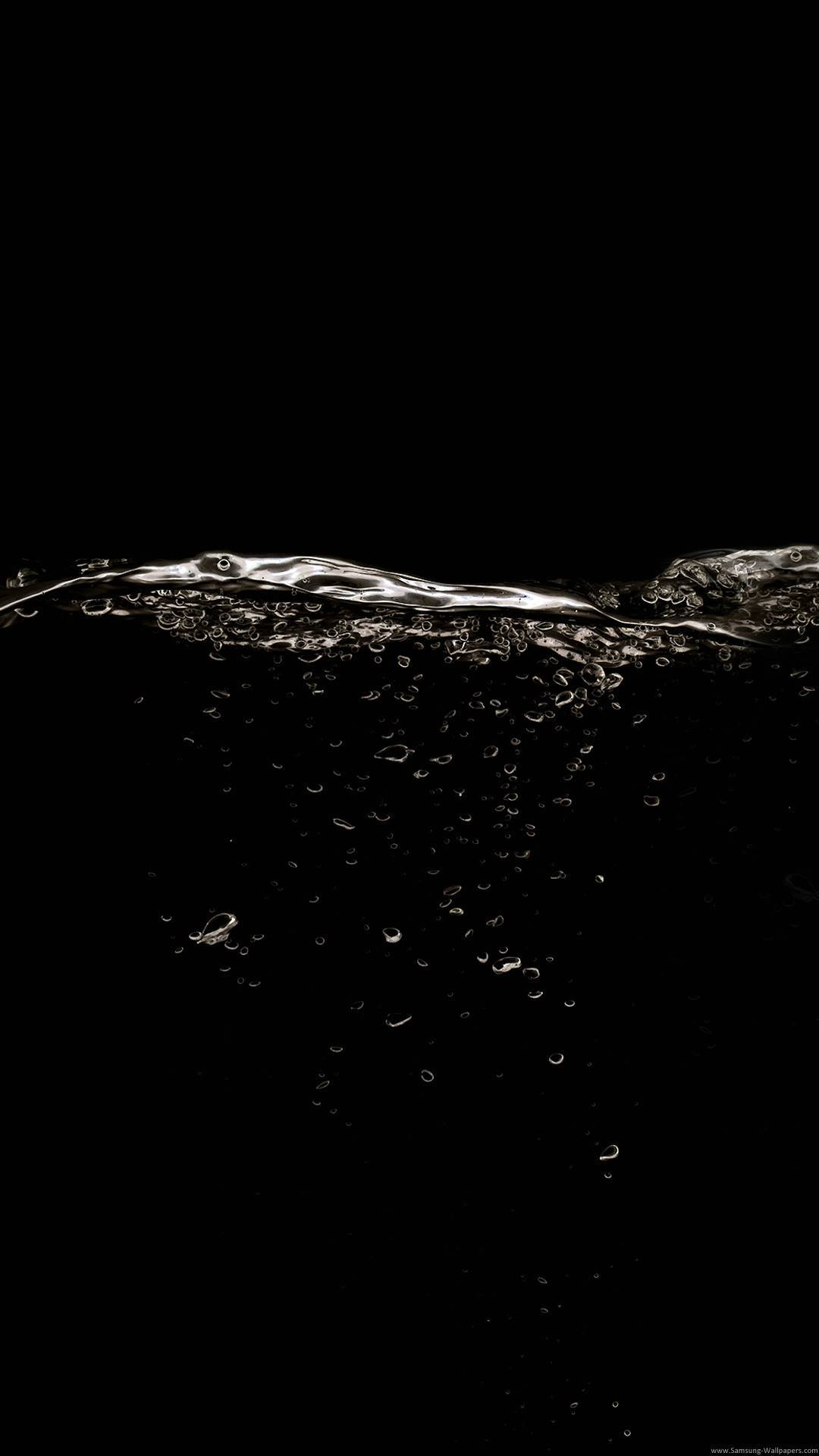 Blank Black, water, sparkling bubbles, Full HD Phone Wallpaper