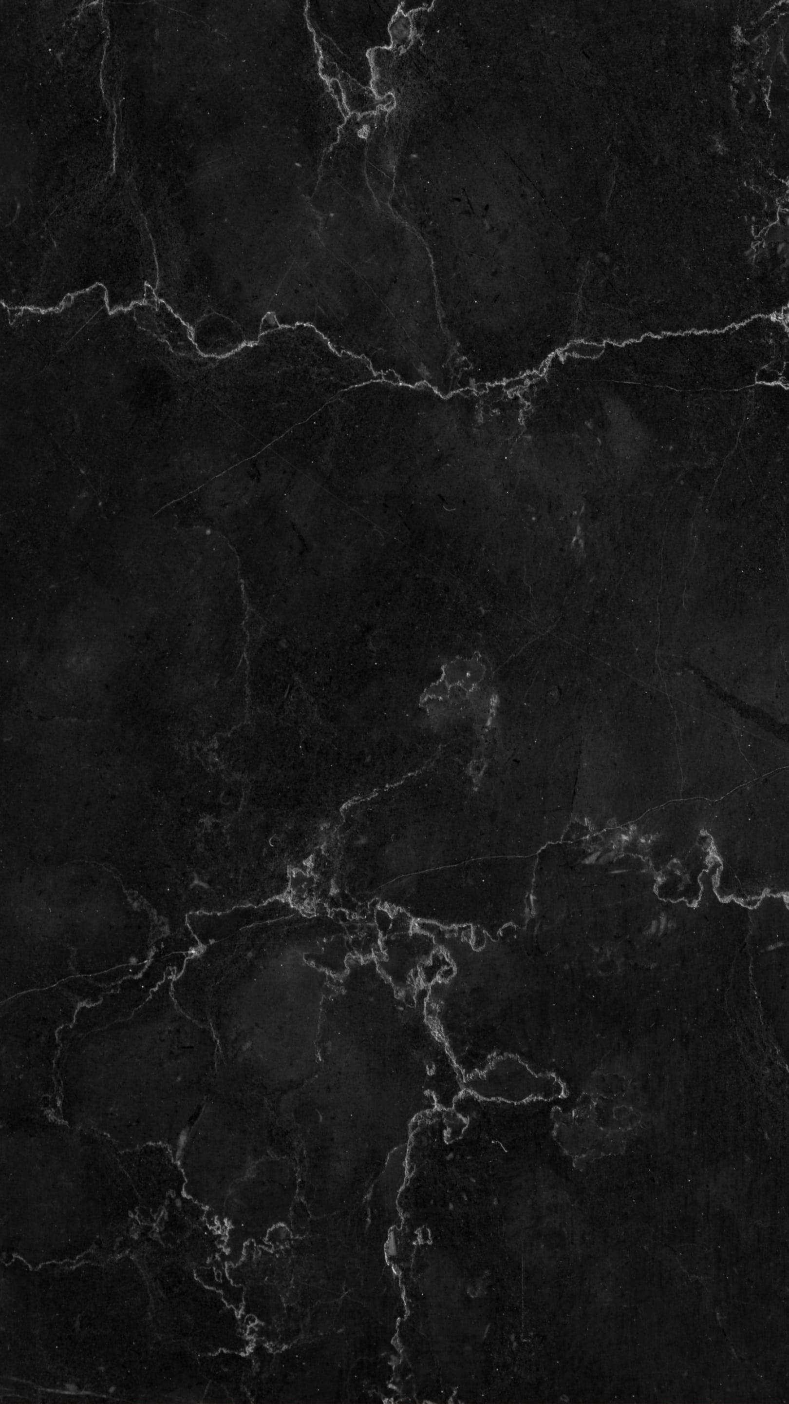 black marble, white veining, sleek, 2K Phone Wallpaper