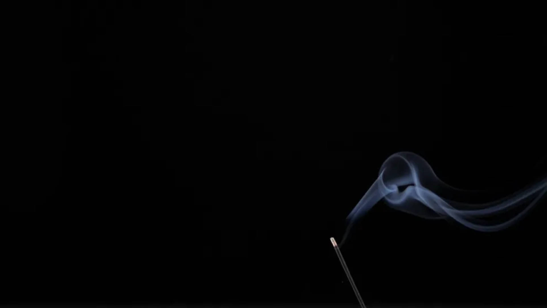 Blank Black, incense stick, pale blue smoke, Full HD Desktop Wallpaper
