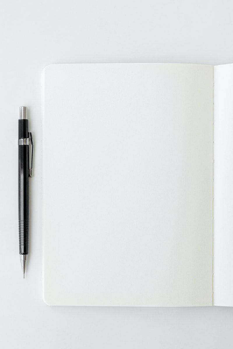 blank page, silver pen, black pen, SD Phone Wallpaper