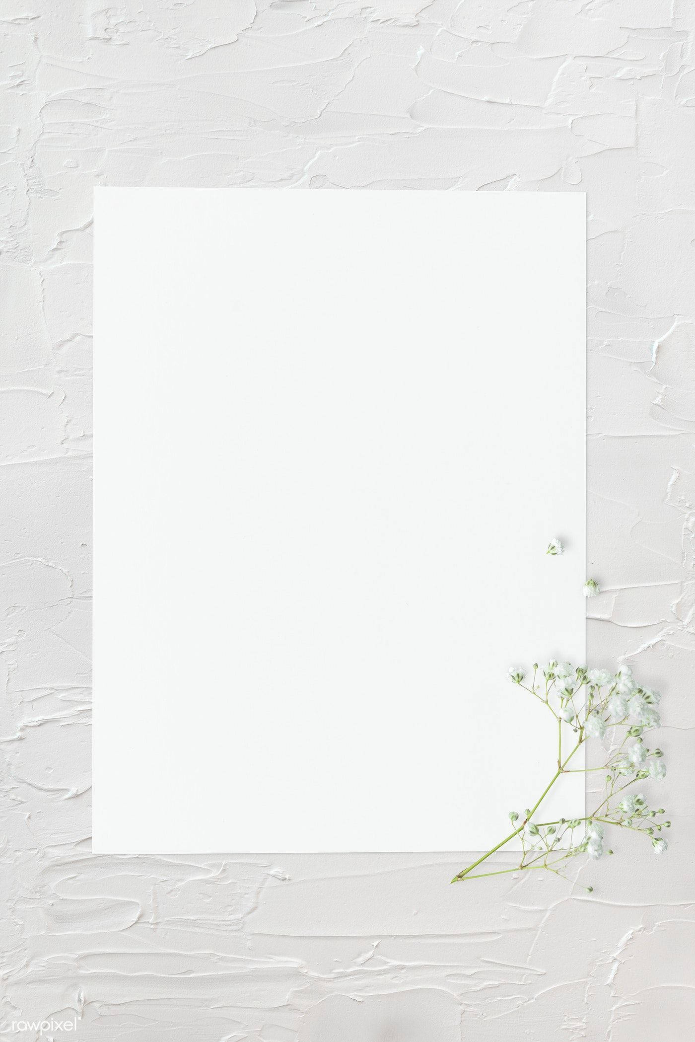 Blank Page, paper, baby's breath flowers, Full HD Phone Wallpaper