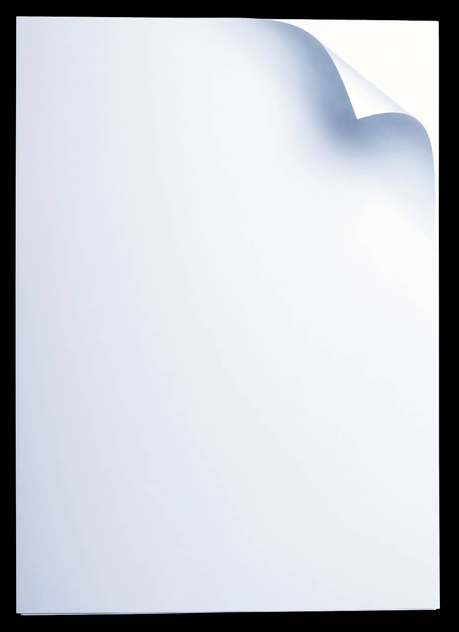 Blank Page, white sheet paper, stark black background, SD Phone Wallpaper