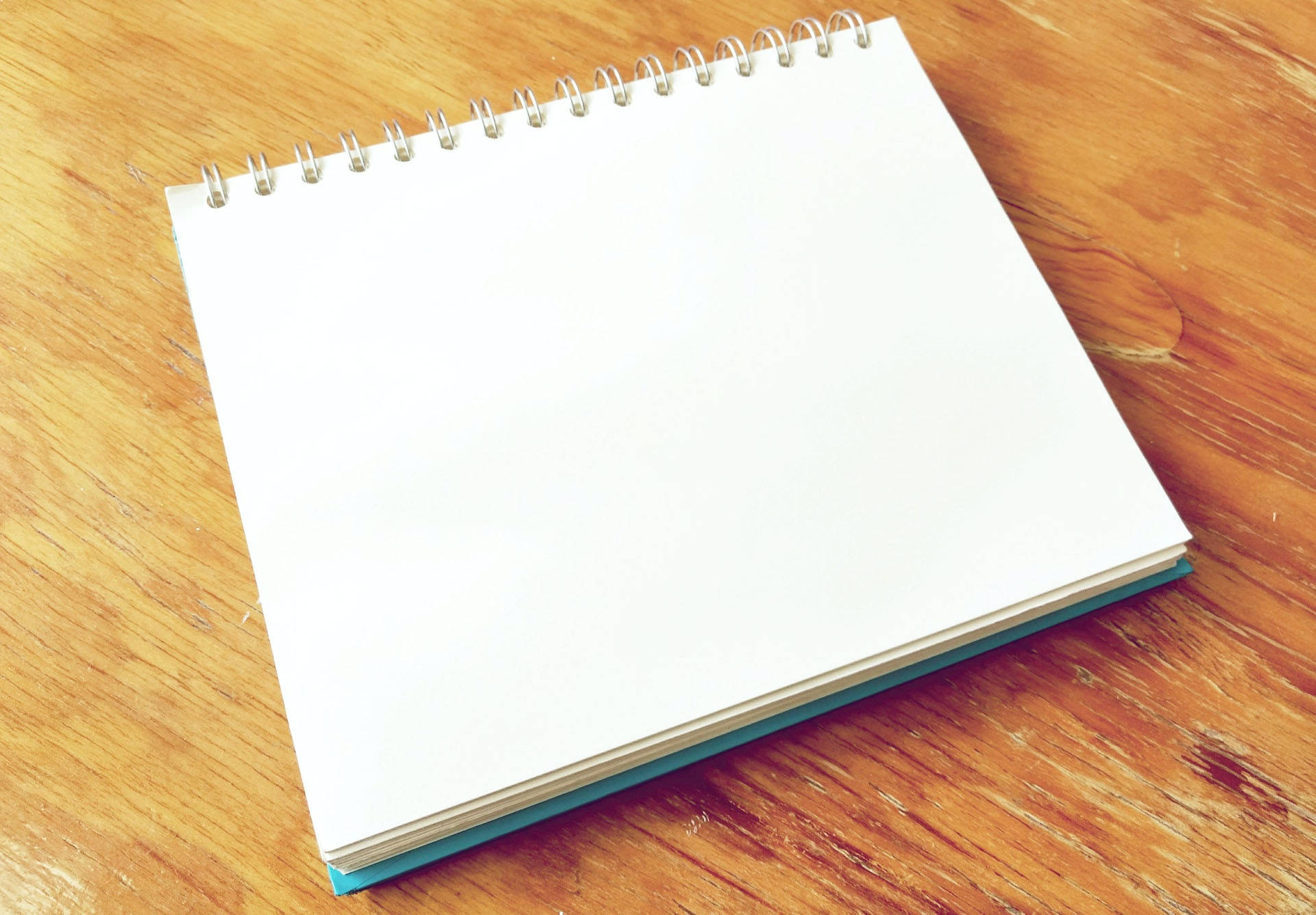 white blank page notebook, spiral notebook, warm wooden table, Full HD Desktop Wallpaper