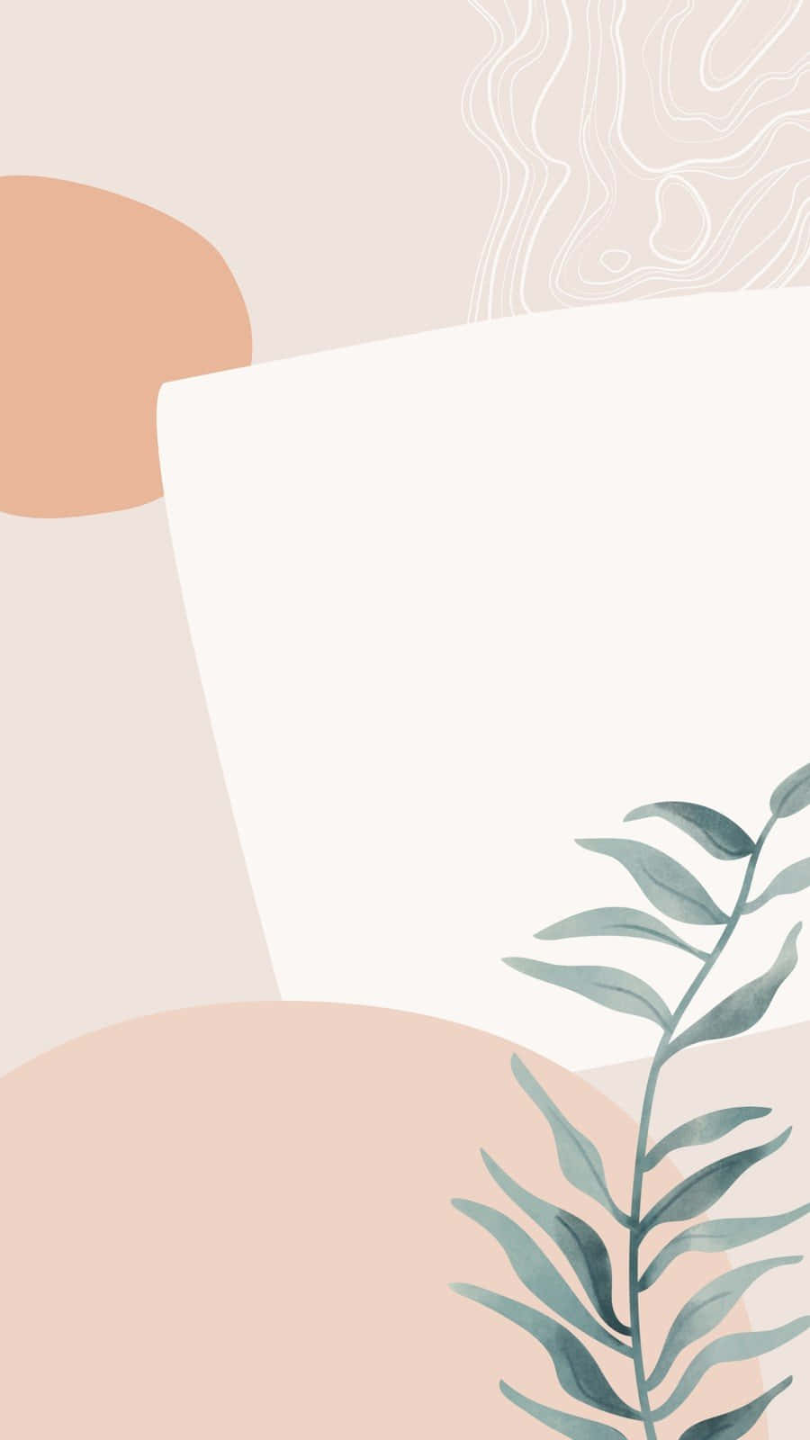 aesthetic home screen, empty white paper, delicate green leaf branch, HD Phone Wallpaper