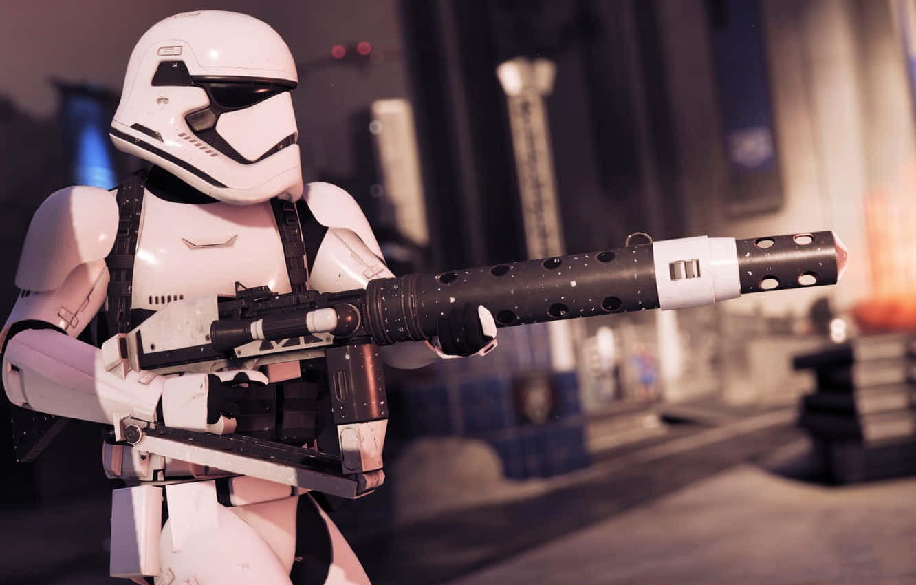blaster rifle, stormtrooper, white armor, HD Desktop Wallpaper