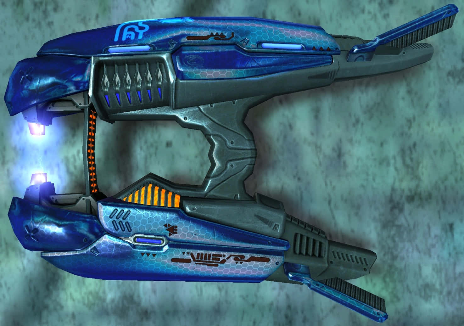 plasma rifle, blue, silver, HD Desktop Wallpaper