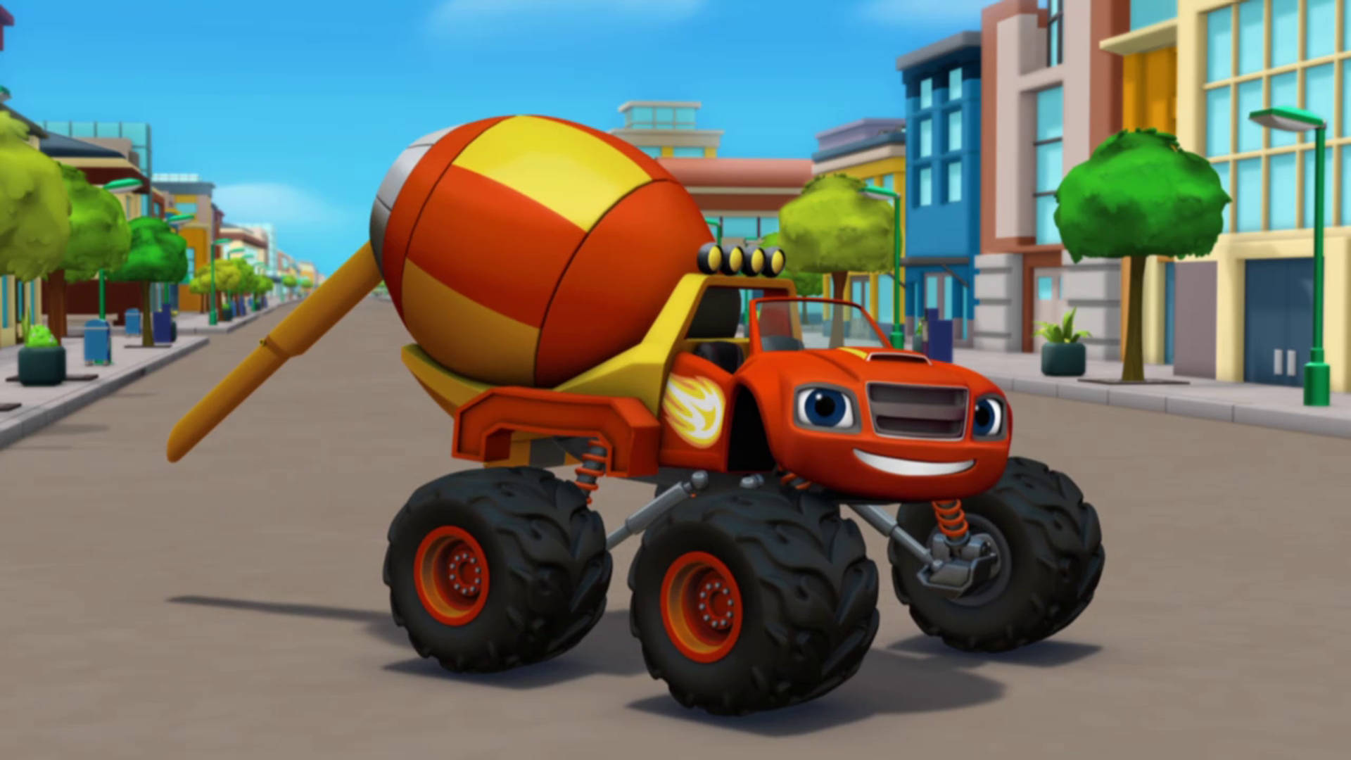 Blaze and the monster machines, mixer, orange, Full HD Desktop Wallpaper