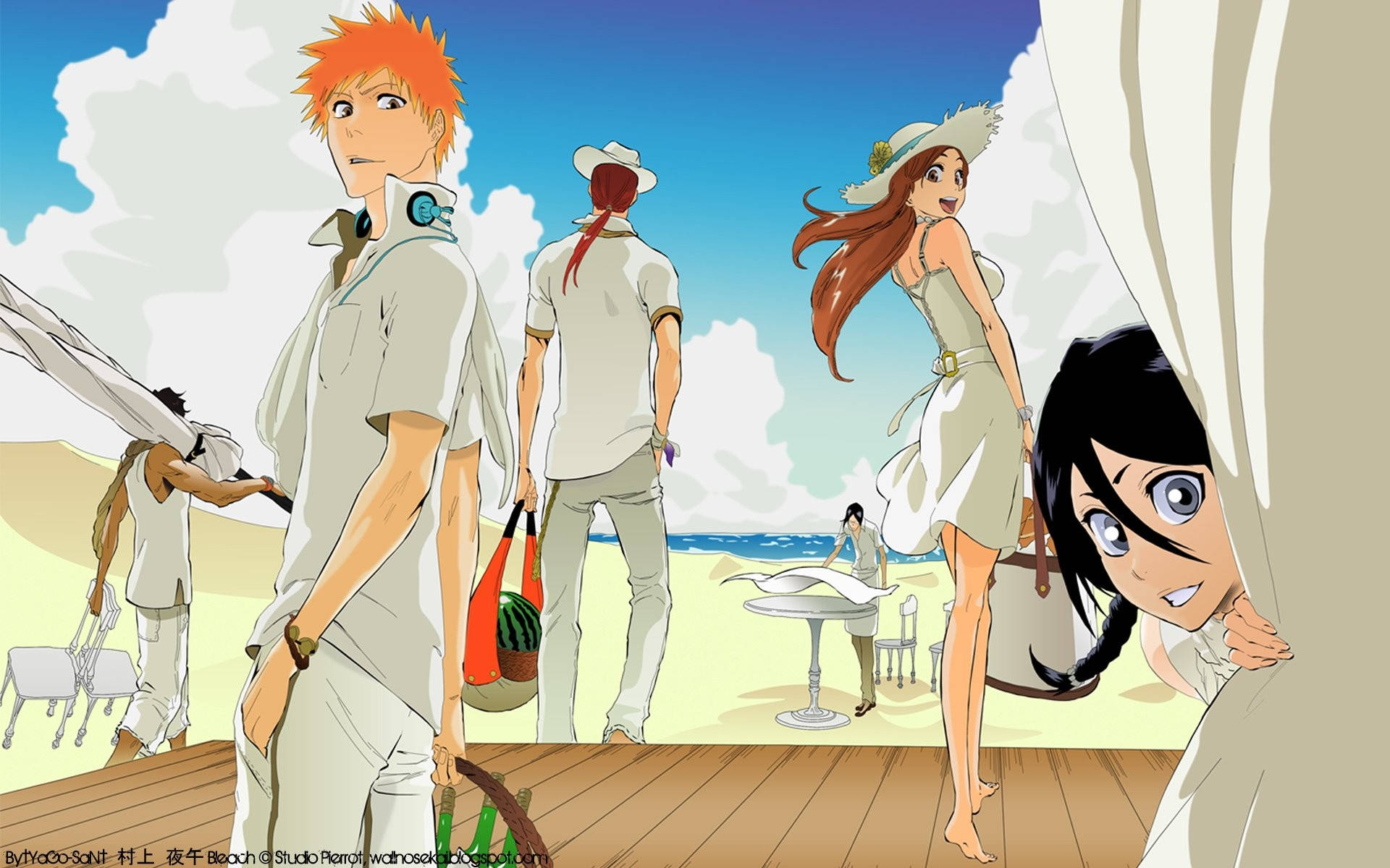 Bleach Anime, casual beach, sunny beach, Full HD Desktop Wallpaper