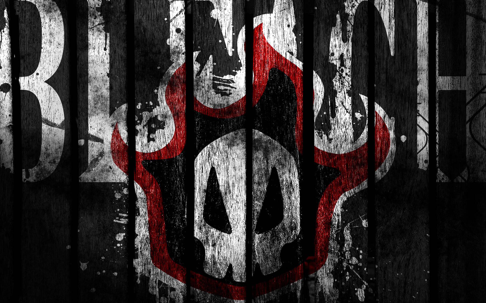 Bleach Anime, skull logo, red accents, Full HD Desktop Wallpaper