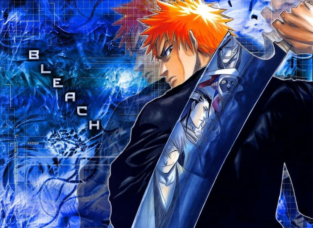 Bleach, anime warrior, spiky orange hair, SD Desktop Wallpaper