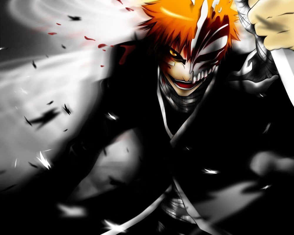 Bleach Hollow, orange hair, white mask, SD Desktop Wallpaper