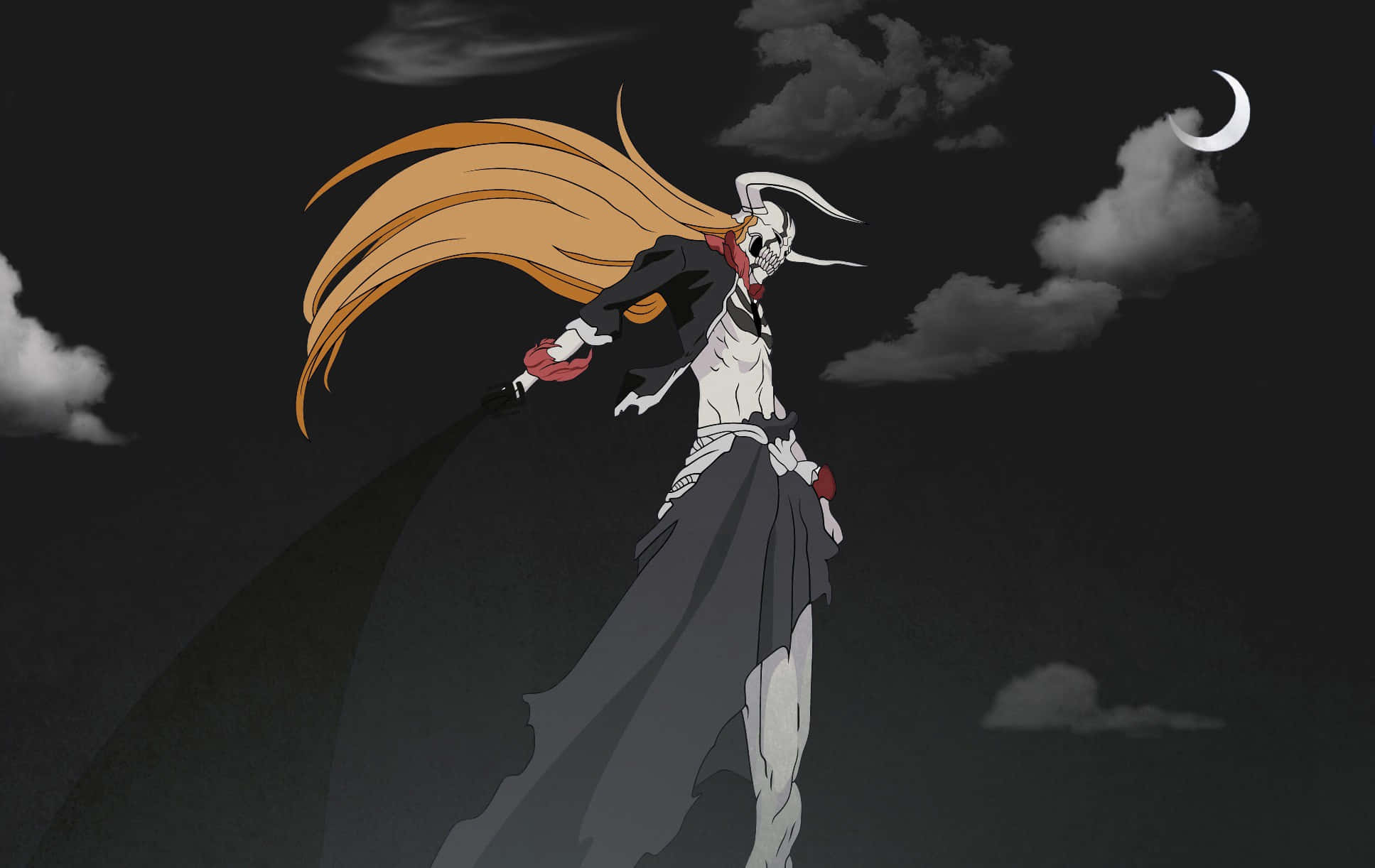 Bleach Hollow, skeletal anime warrior, orange hair, Full HD Desktop Wallpaper