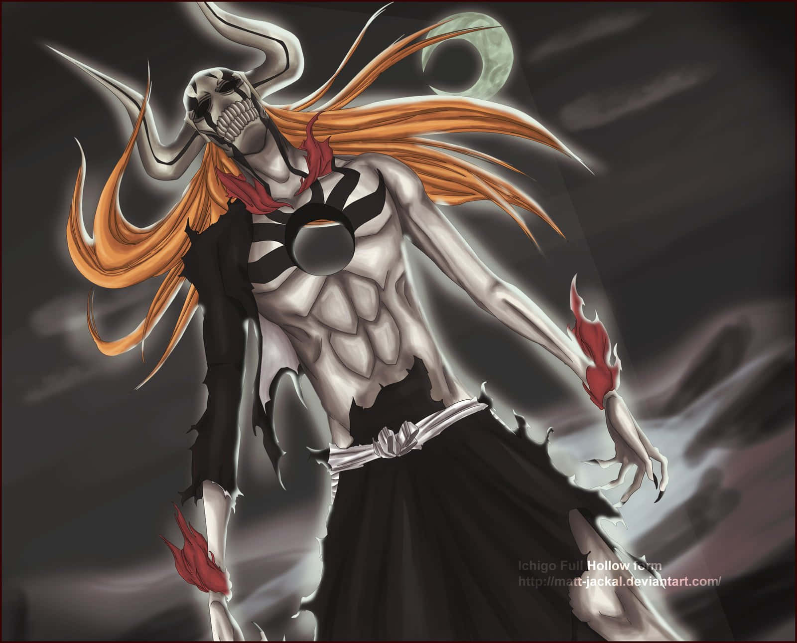 Bleach Hollow, orange hair, red flame hands, HD Desktop Wallpaper