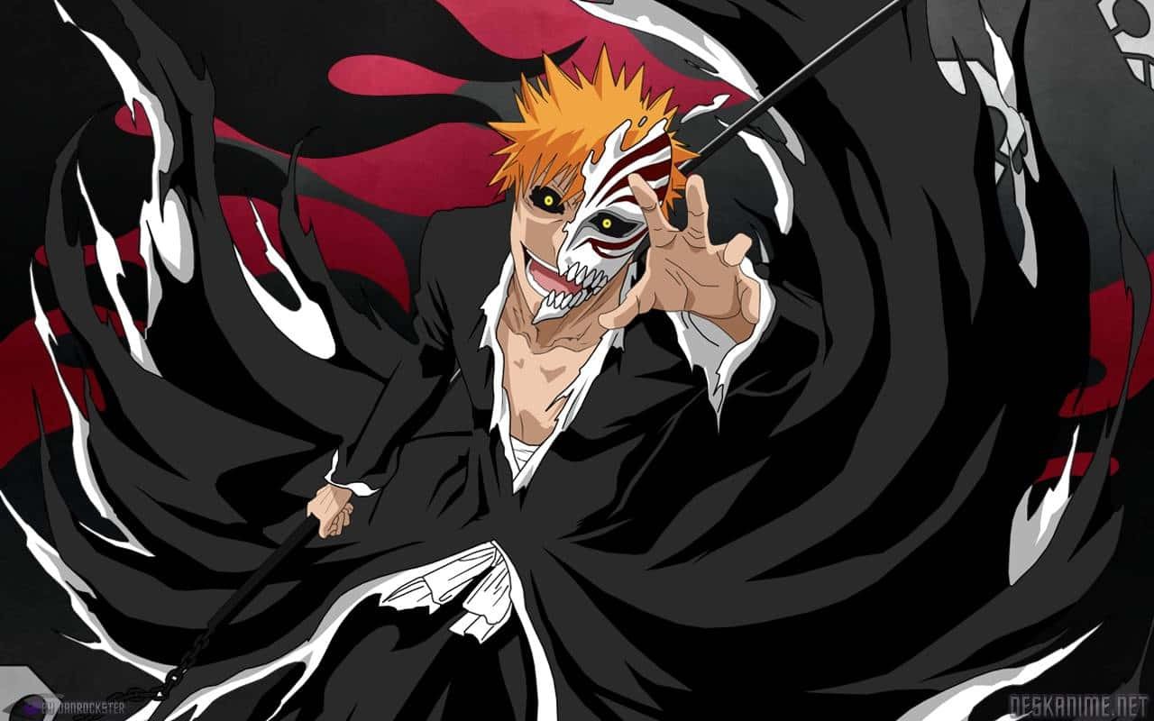 Bleach Hollow, orange hair, white mask, HD Desktop Wallpaper
