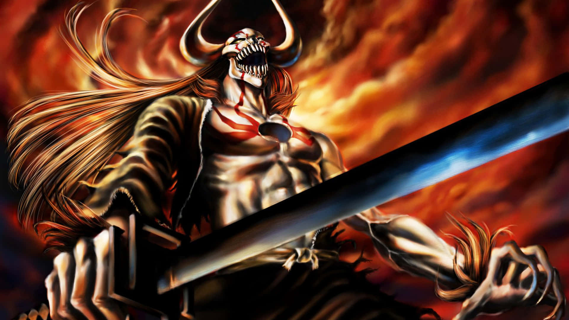 Bleach Hollow, demon, long hair, Full HD Desktop Wallpaper