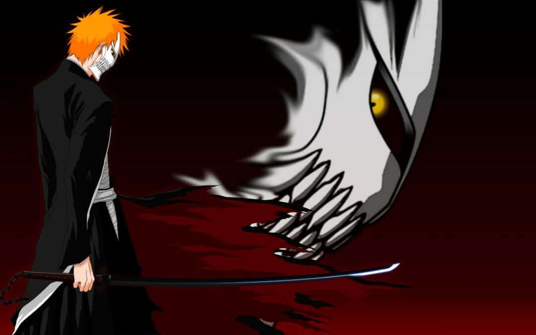 Bleach Hollow, orange hair, white mask, SD Desktop Wallpaper