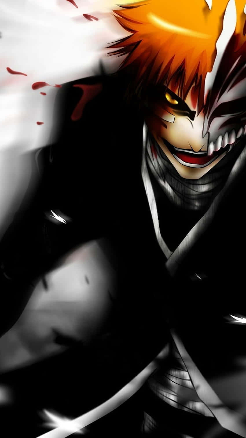 Bleach Hollow, orange hair, white mask, HD Phone Wallpaper
