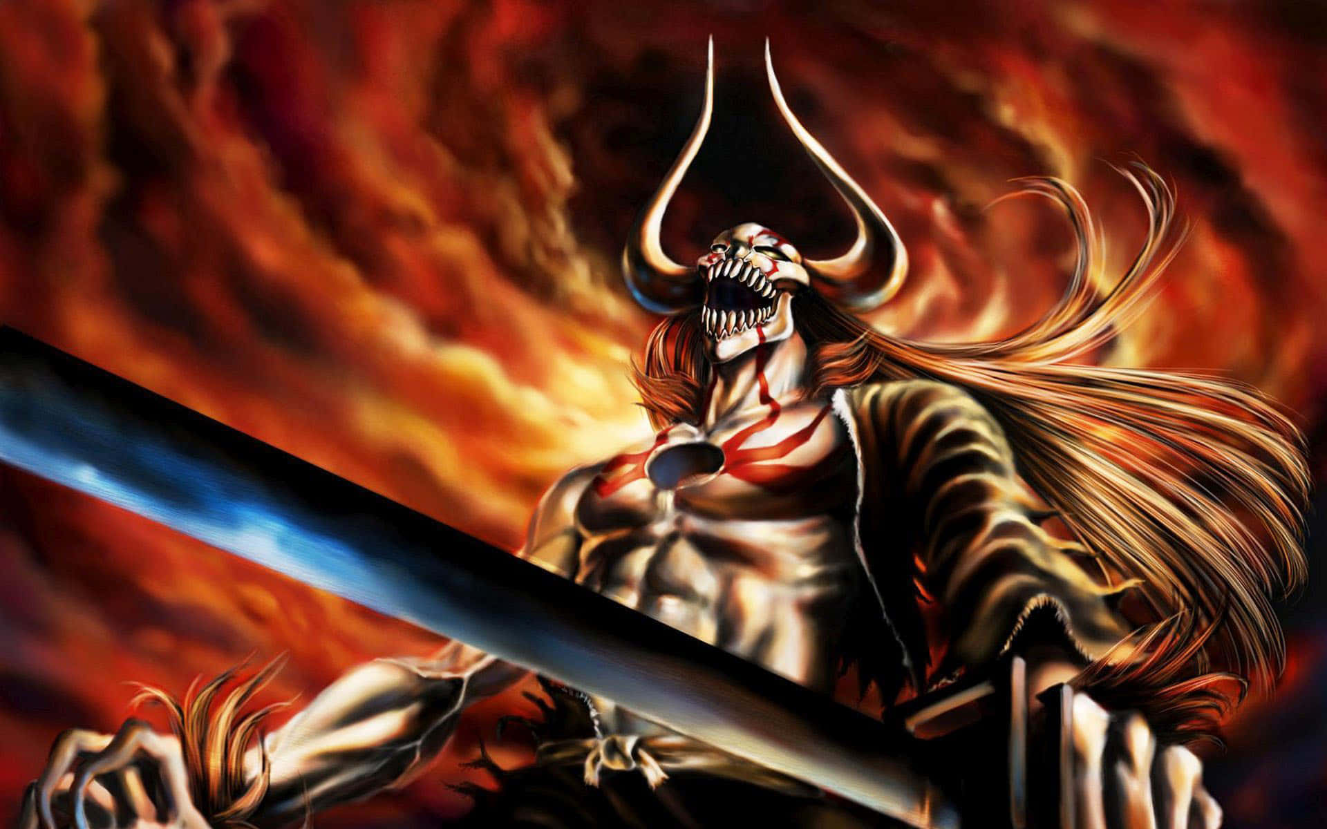 Bleach Hollow, demonic warrior, horns, Full HD Desktop Wallpaper