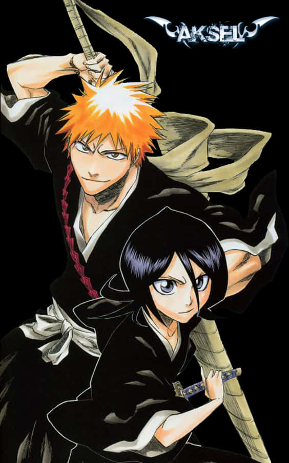 Bleach, manga cover art, black Shinto robes, SD Phone Wallpaper