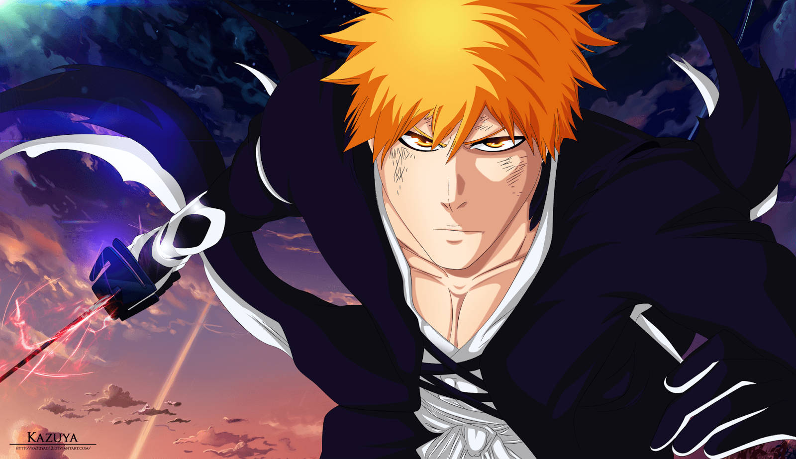 Bleach, Ichigo, glowing sword, HD Desktop Wallpaper