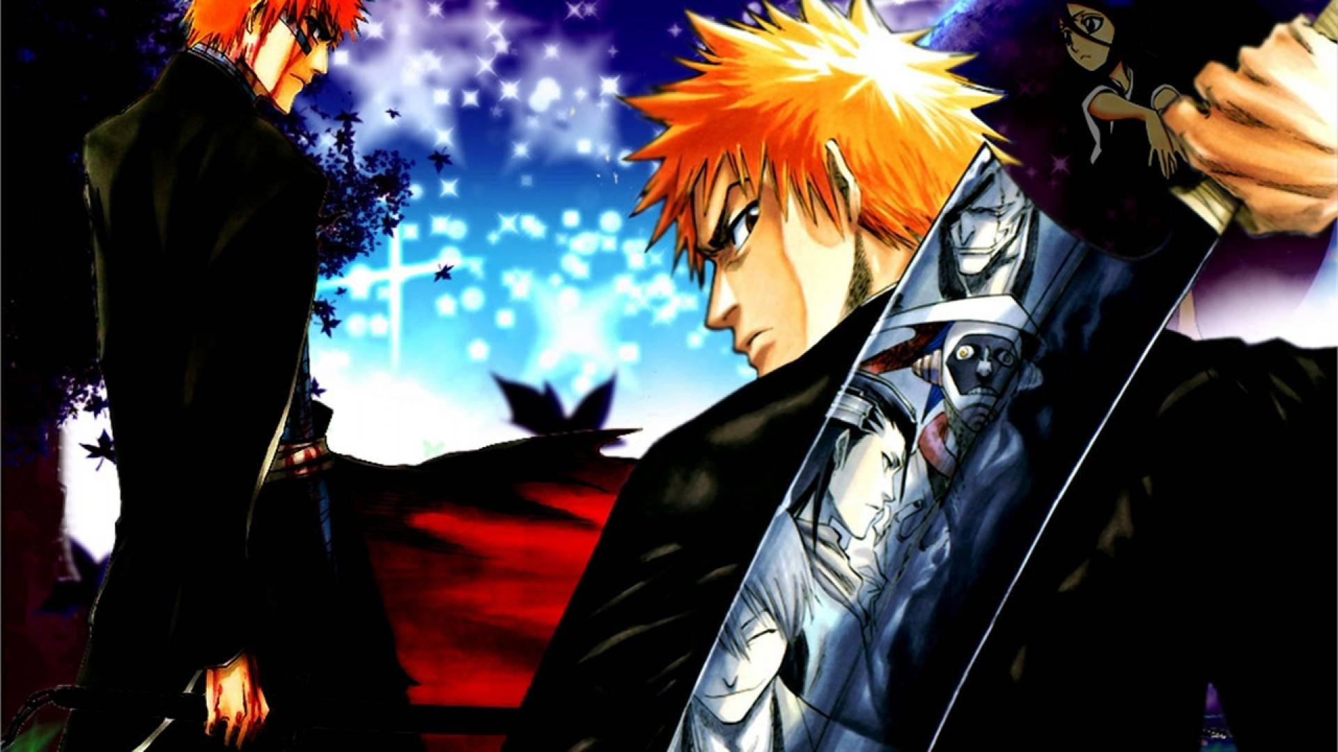 Bleach, Ichigo, starry night sky, Full HD Desktop Wallpaper