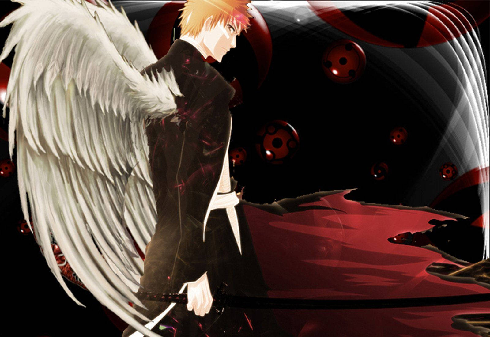 Bleach Ichigo, Ichigo, white angel wings, HD Desktop Wallpaper