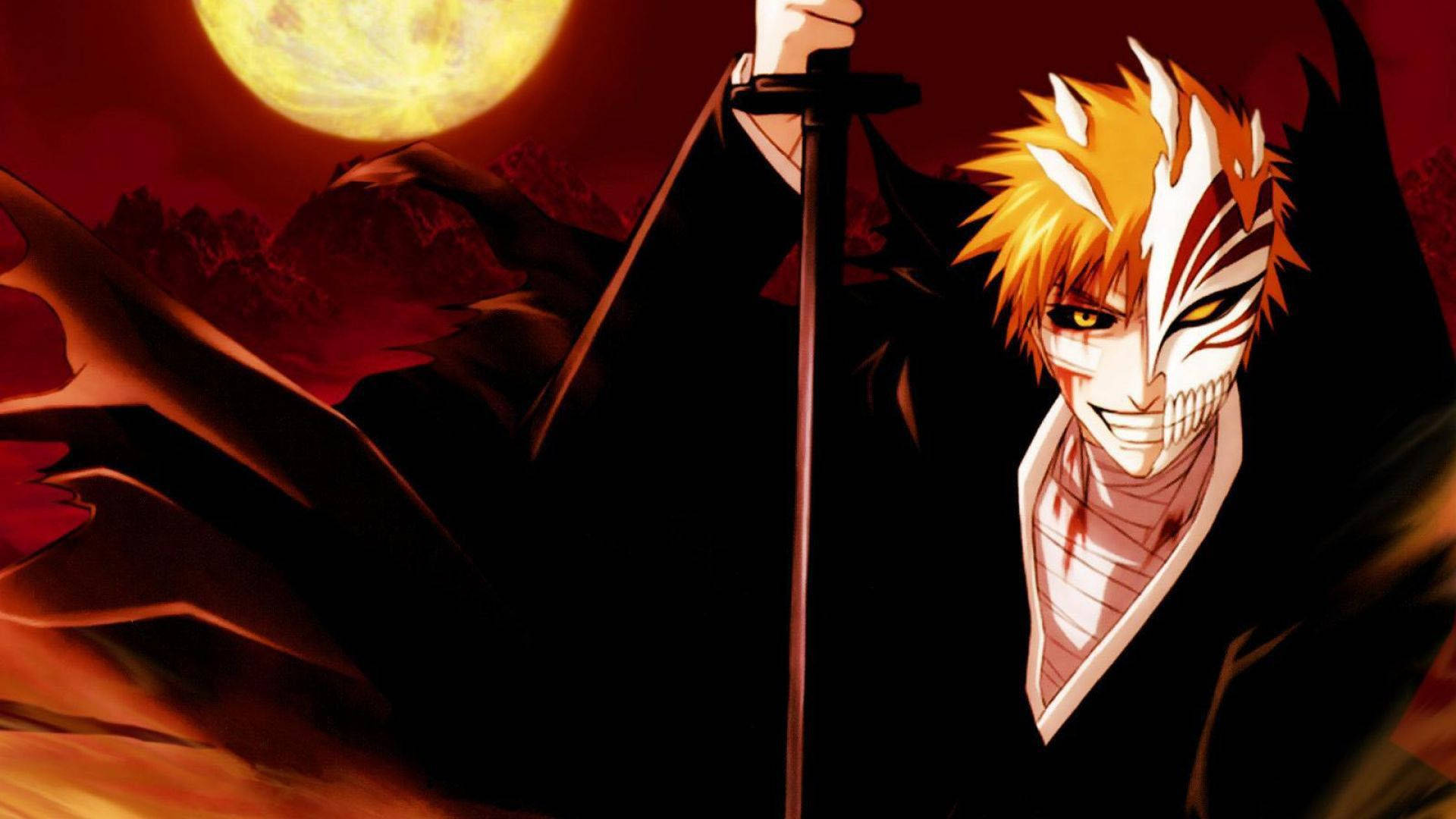 Bleach, Ichigo, spiky orange hair, Full HD Desktop Wallpaper
