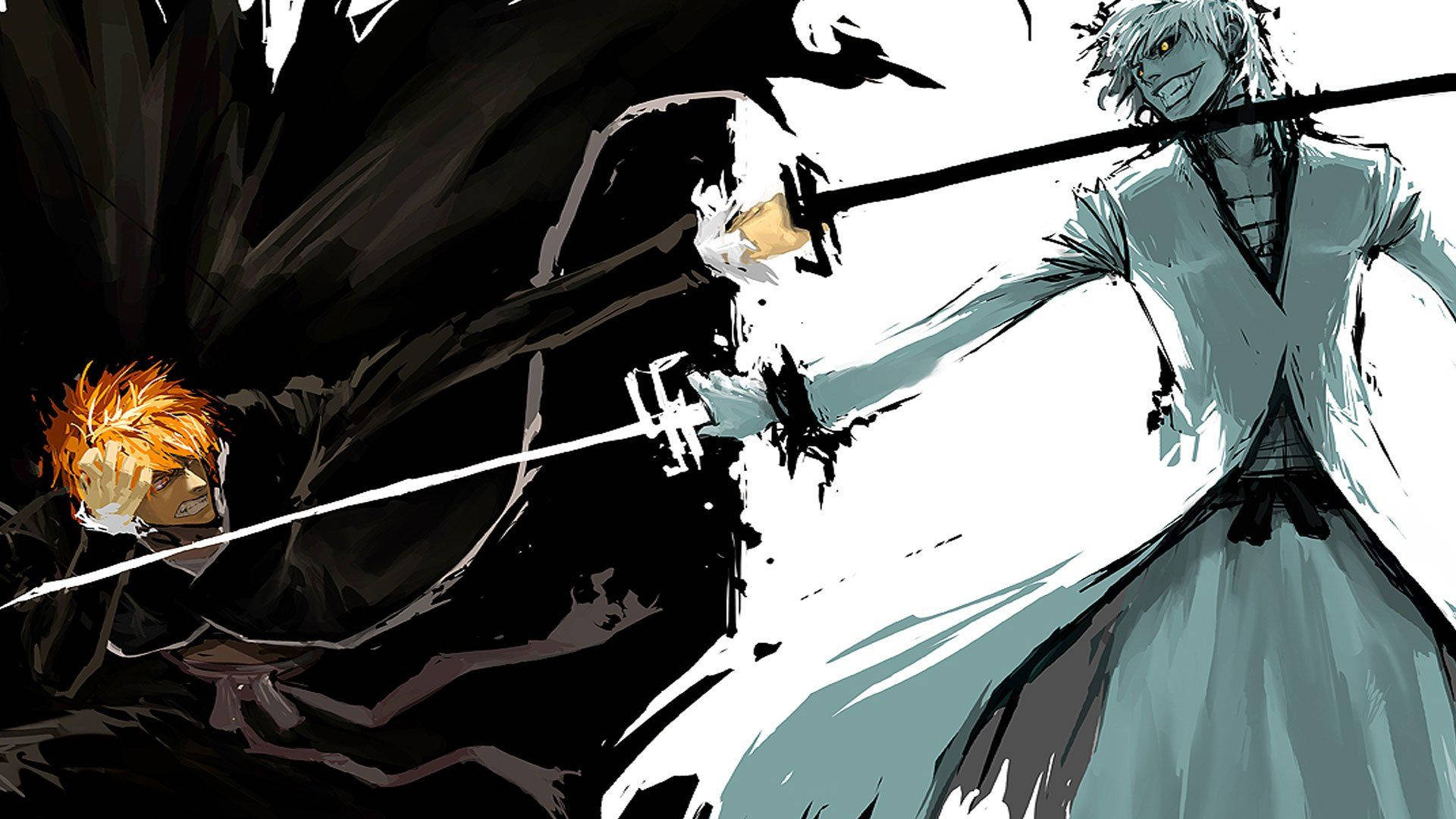 Bleach Ichigo, anime warriors, swords drawn, Full HD Desktop Wallpaper