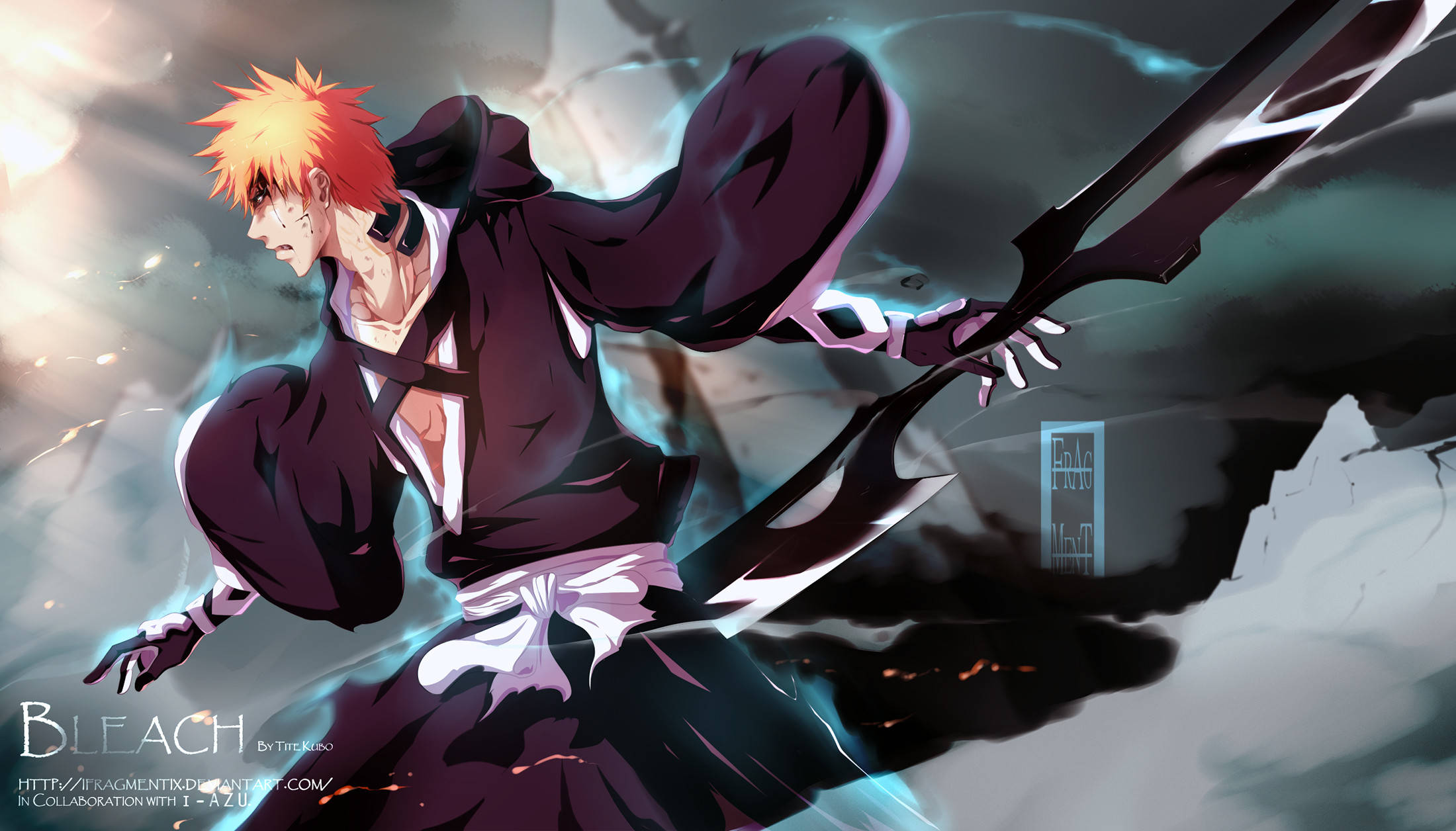 Ichigo, Bleach, spiky orange hair, Full HD Desktop Wallpaper