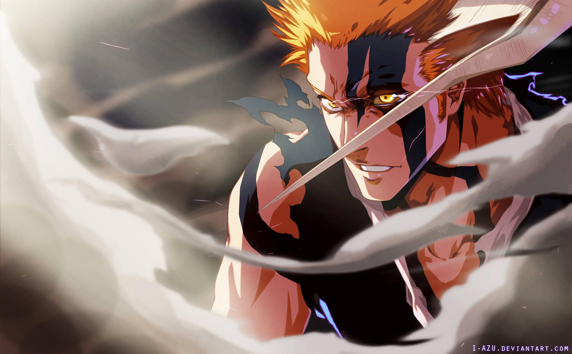 Bleach, Ichigo, spiky orange hair, Full HD Desktop Wallpaper