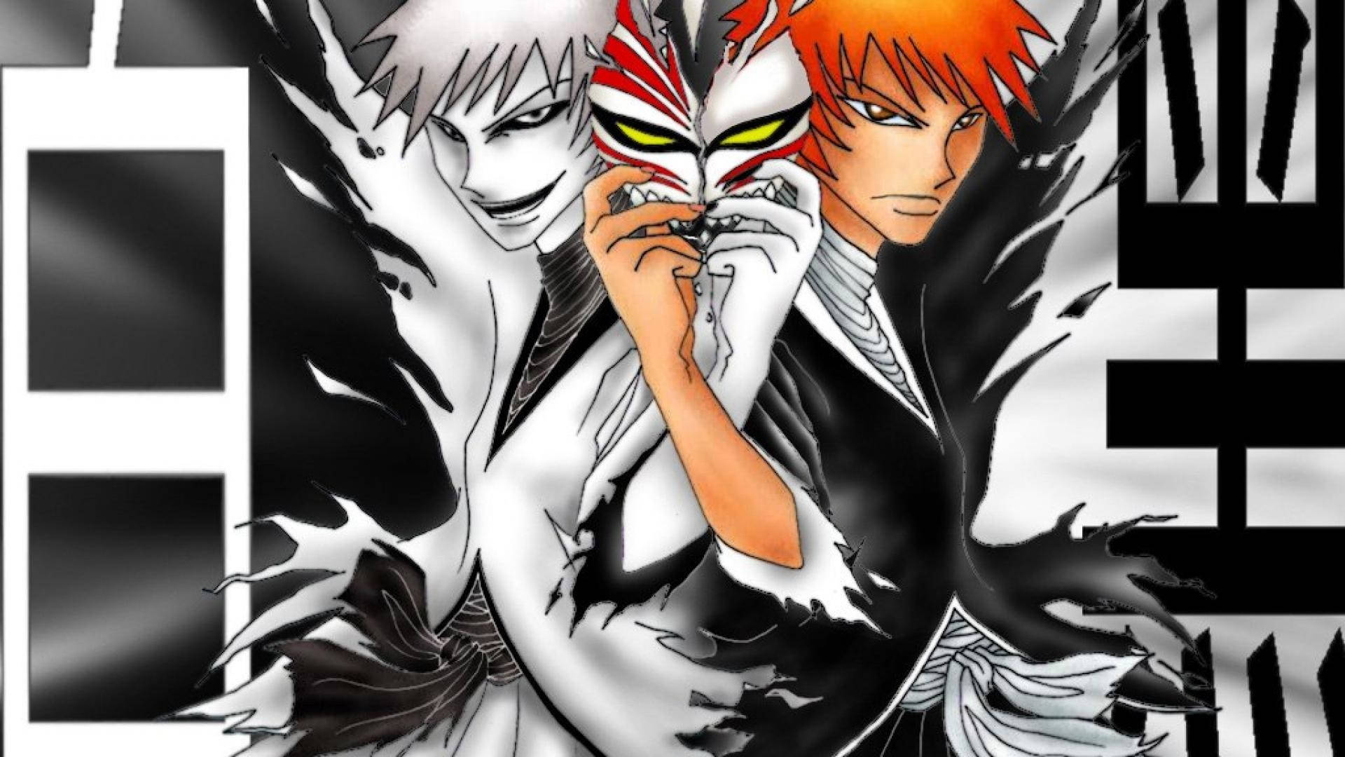 Ichigo, anime, black white motion effects, Full HD Desktop Wallpaper