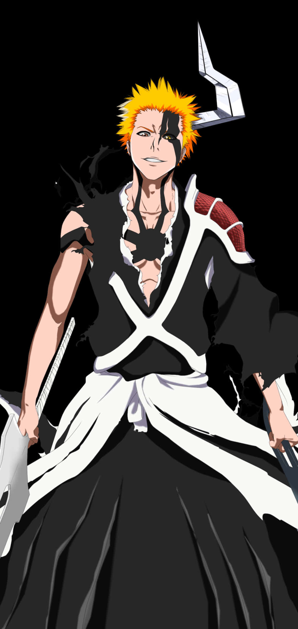 Bleach, spiky orange hair, black eye, Full HD Phone Wallpaper