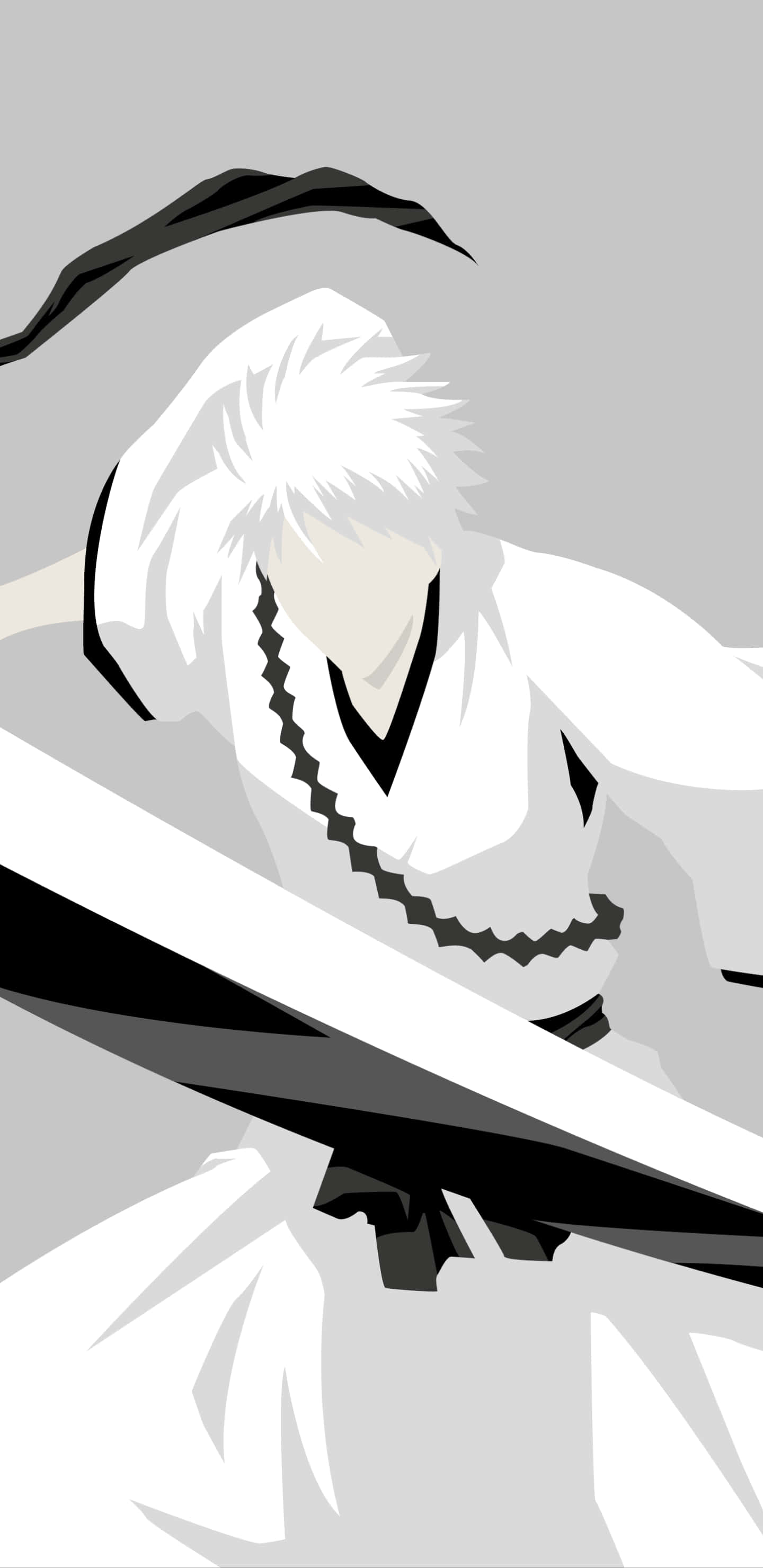 Bleach, white silhouette, anime warrior, 2K Phone Wallpaper