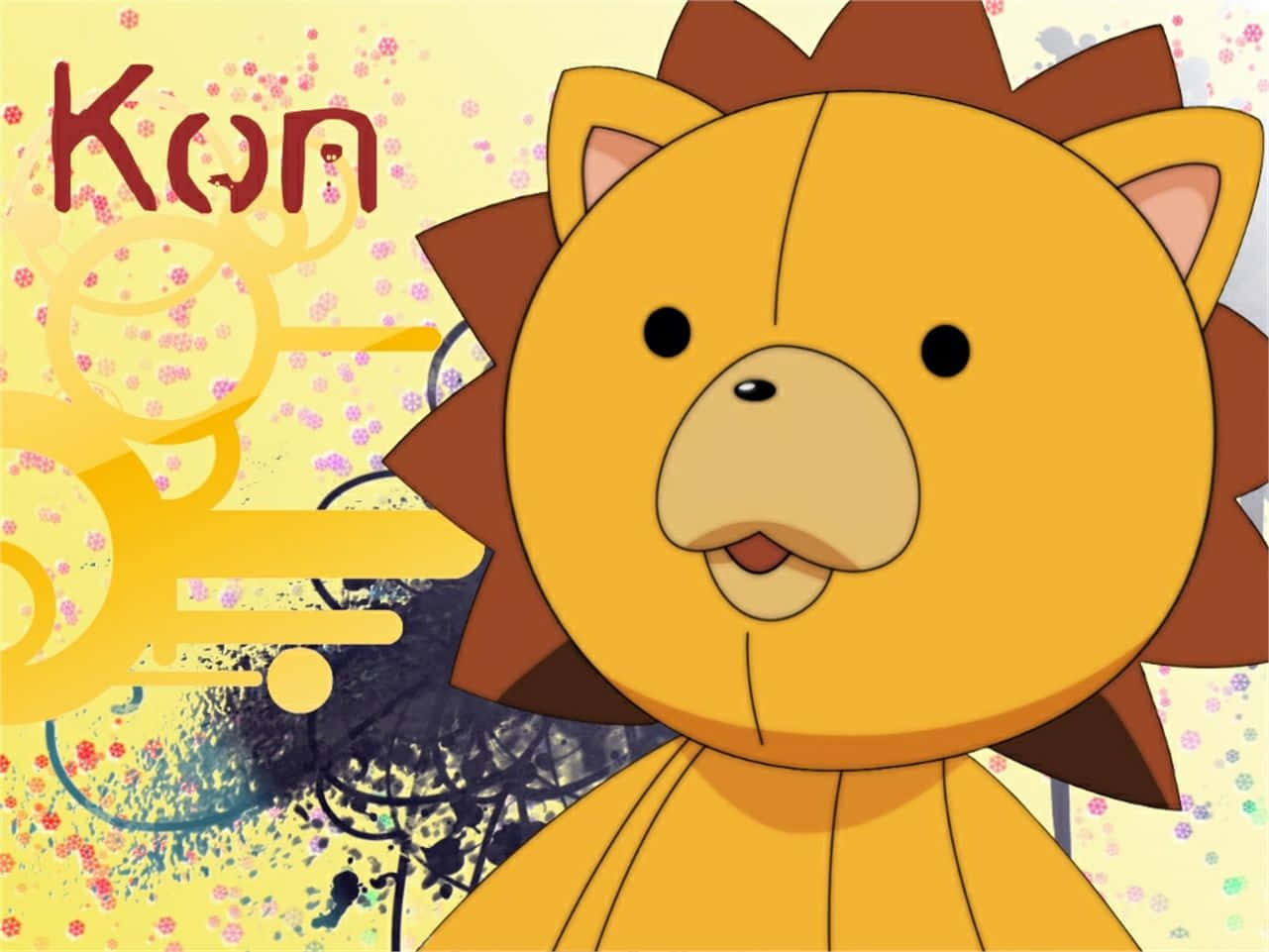 Bleach Kon, fiery orange background, yellow background, HD Desktop Wallpaper