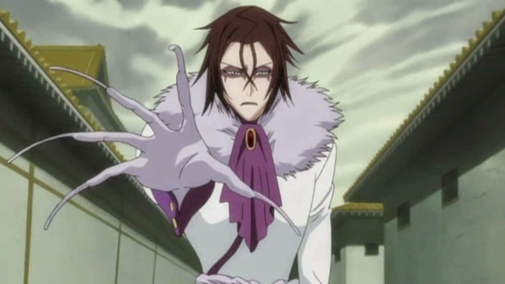 Bleach Muramasa, dark hair, purple scarf, SD Desktop Wallpaper