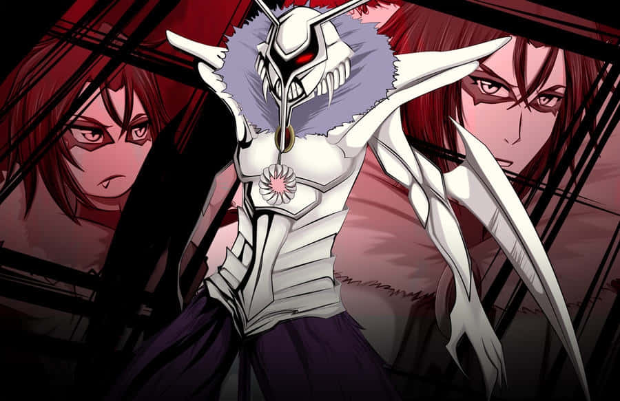 Bleach Muramasa, white armored anime character, red eyes, SD Desktop Wallpaper