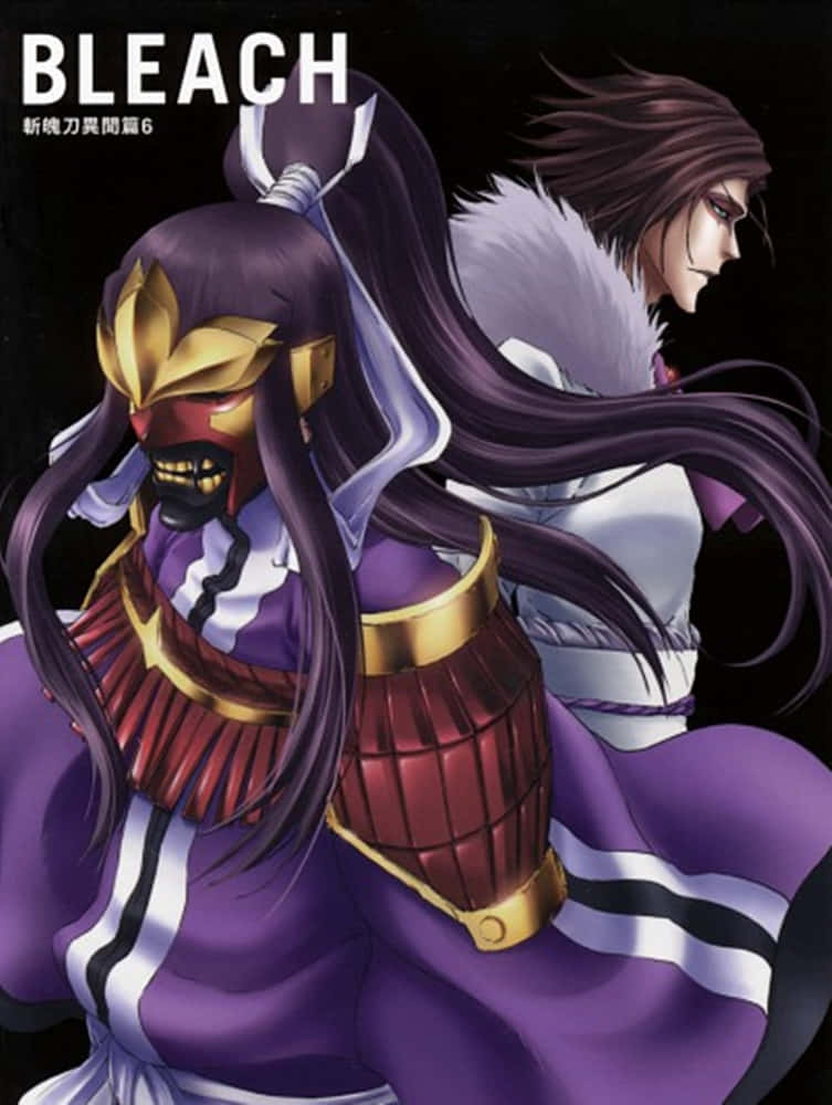 Bleach Muramasa, purple hair, ornate purple armor with gold accents, SD Phone Wallpaper