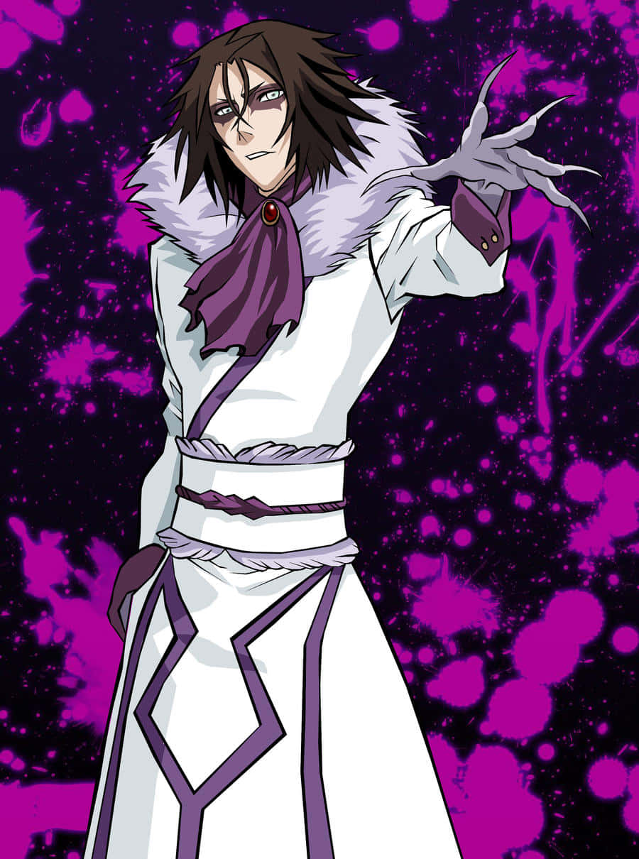 Bleach Muramasa, white and purple robe, clawed hand, SD Phone Wallpaper