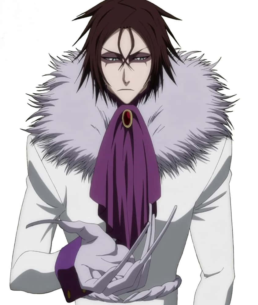 Bleach Muramasa, dark hair, white fur-trimmed coat, SD Phone Wallpaper