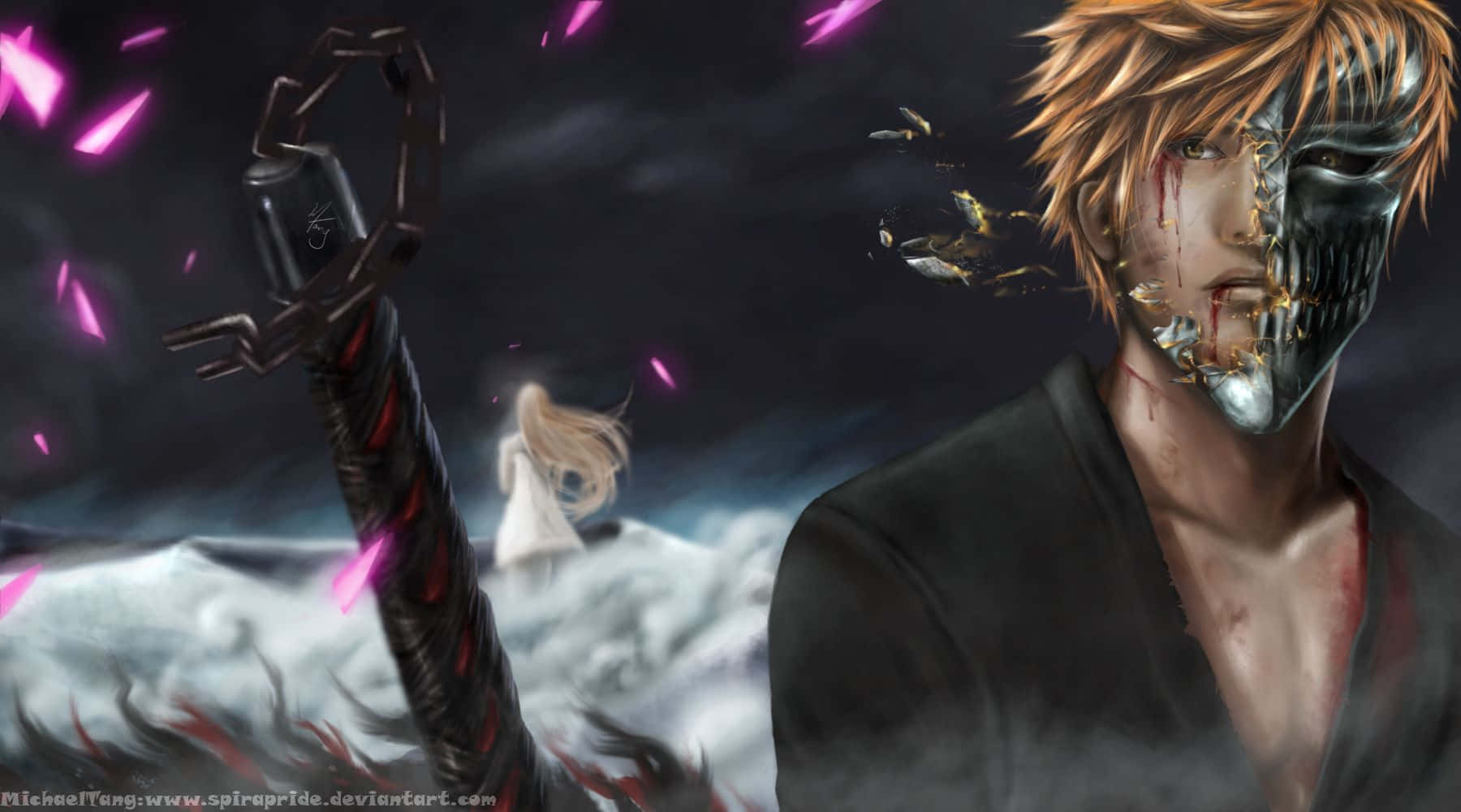 Bleach PC, anime warrior, half-masked, HD Desktop Wallpaper