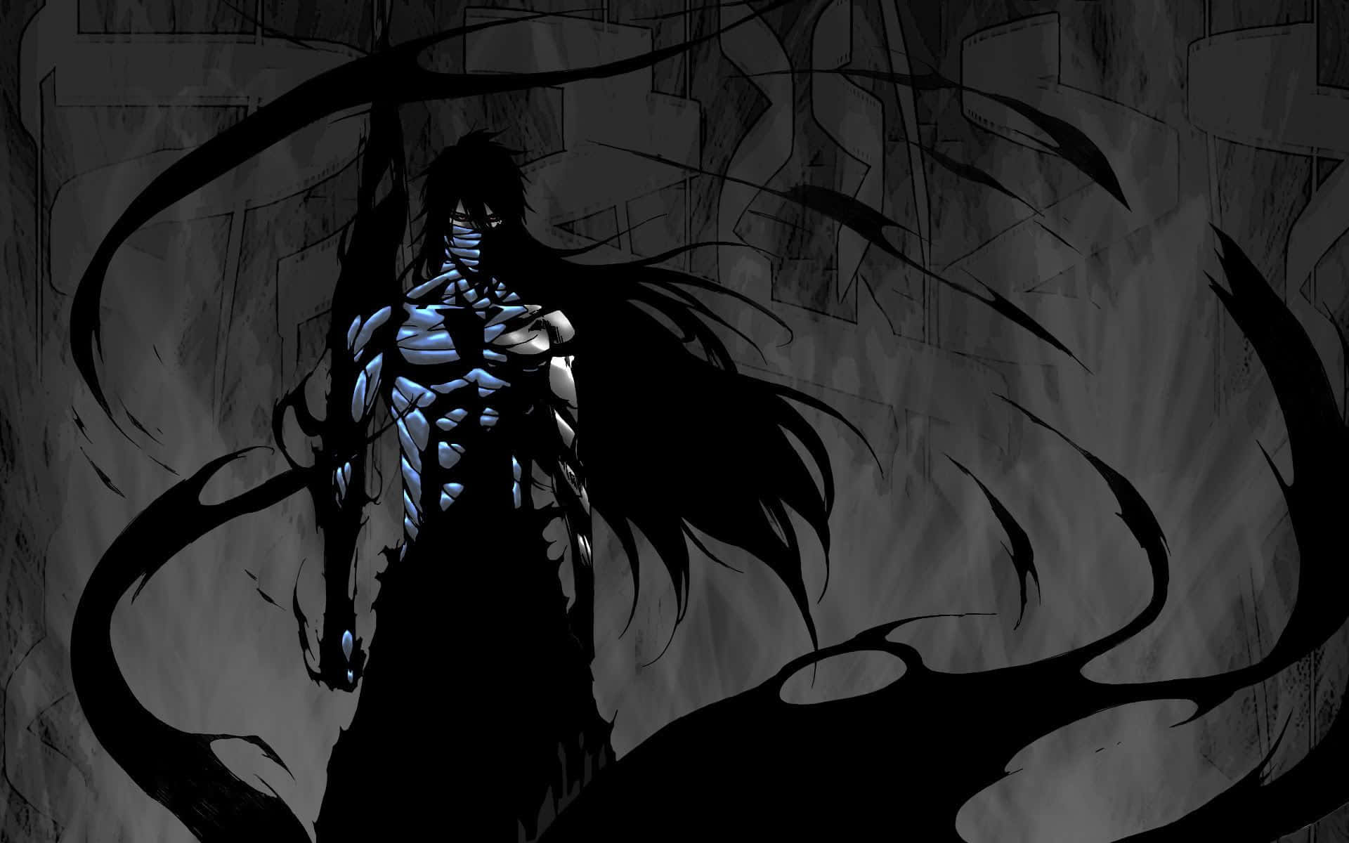 Bleach Pc, dark anime warrior, glowing blue muscles, Full HD Desktop Wallpaper