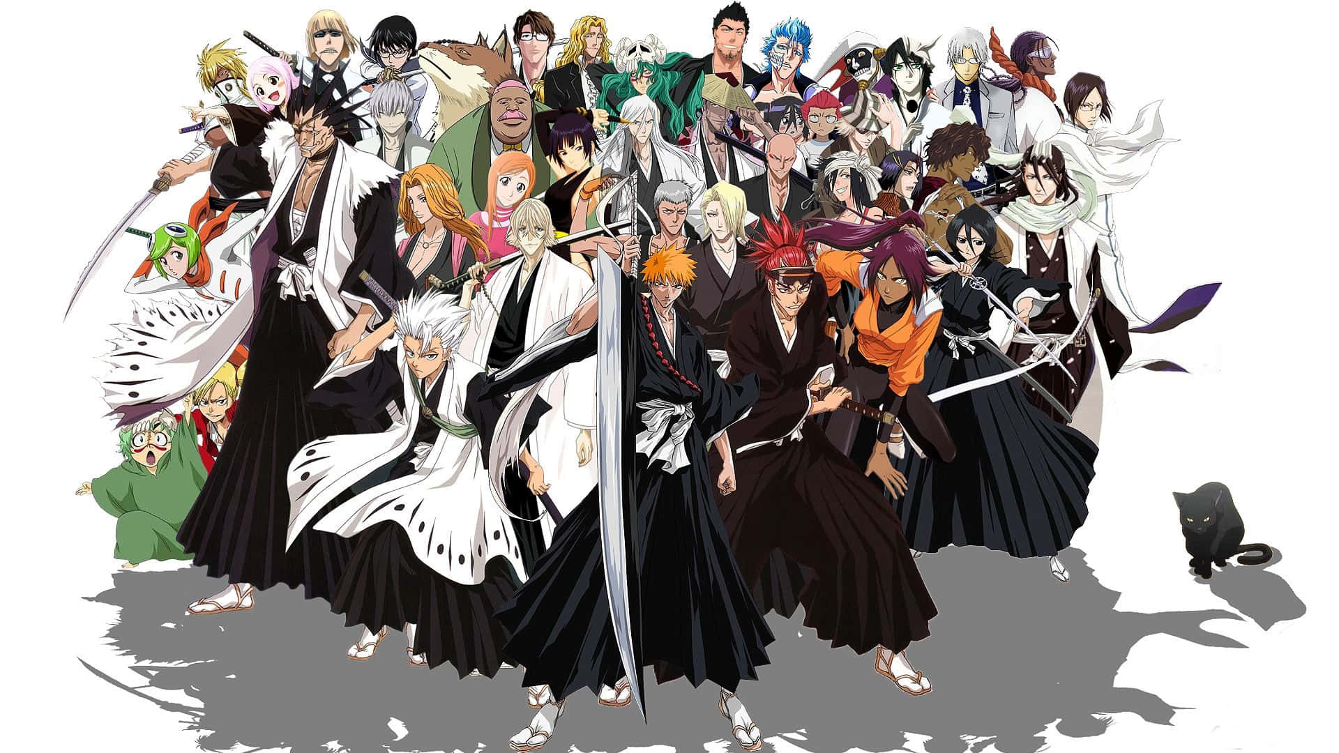 Bleach, PC, anime group portrait, Full HD Desktop Wallpaper