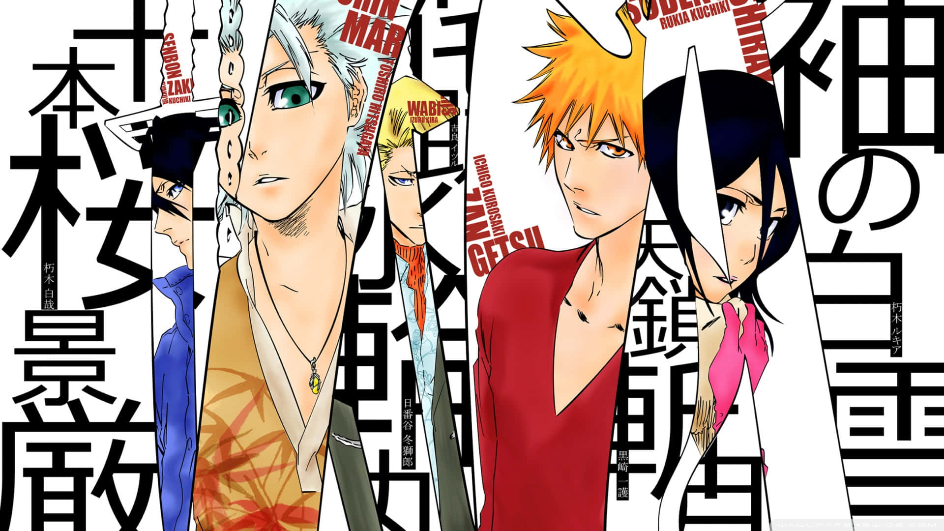 Bleach Phone, anime characters, distinct hair colors, Full HD Desktop Wallpaper
