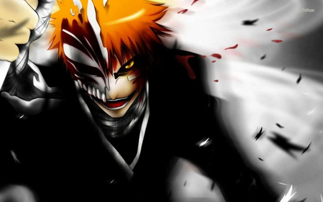 Bleach, orange hair, white mask, SD Desktop Wallpaper