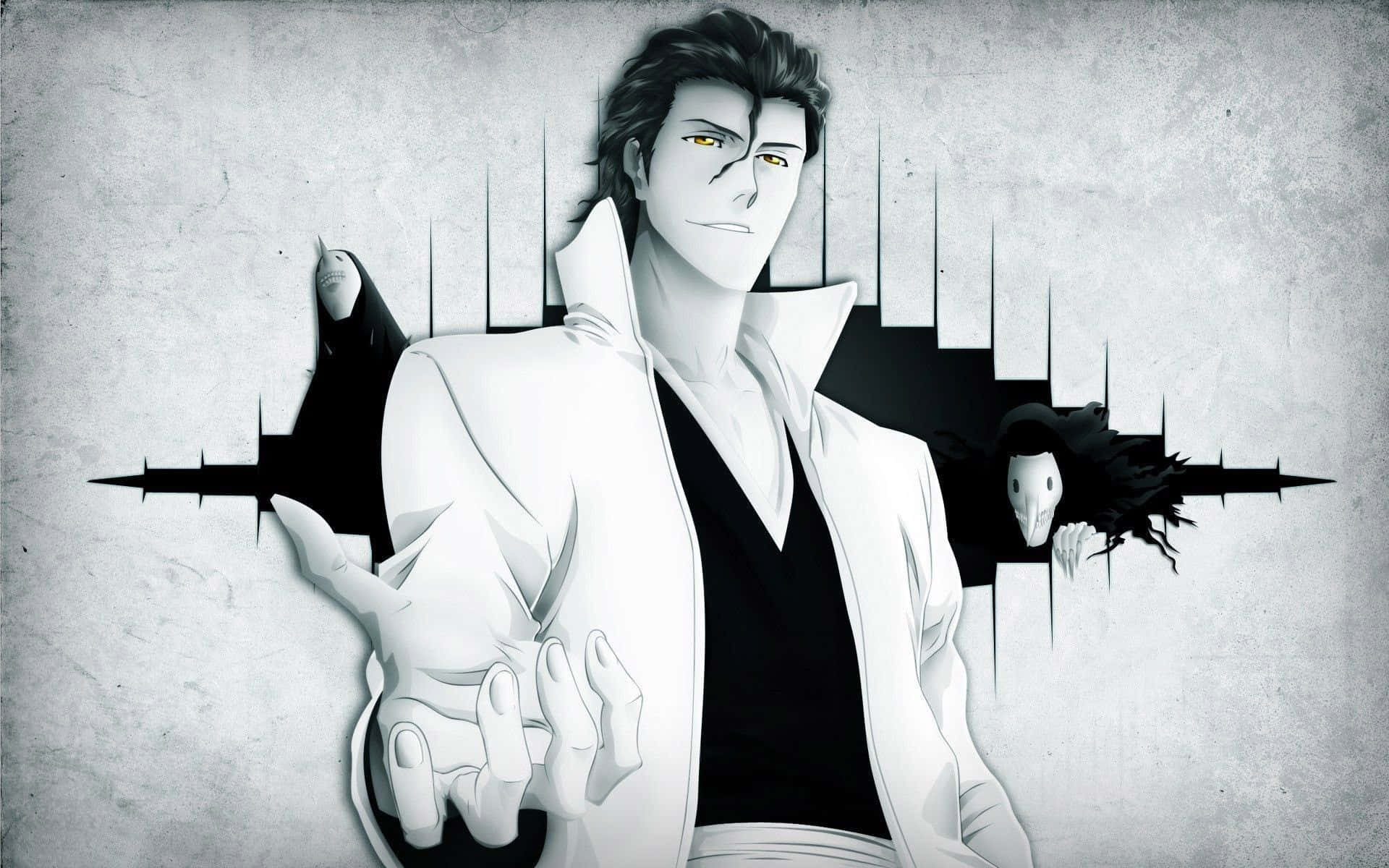 Bleach Thousand-year Blood War Arc, white coat, cracked wall, Full HD Desktop Wallpaper