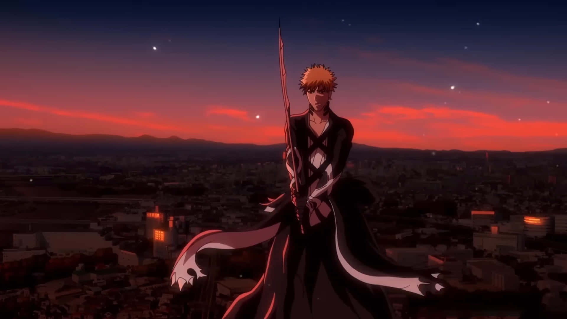 Bleach Thousand-year Blood War Arc, spiky-haired anime warrior, black coat, Full HD Desktop Wallpaper