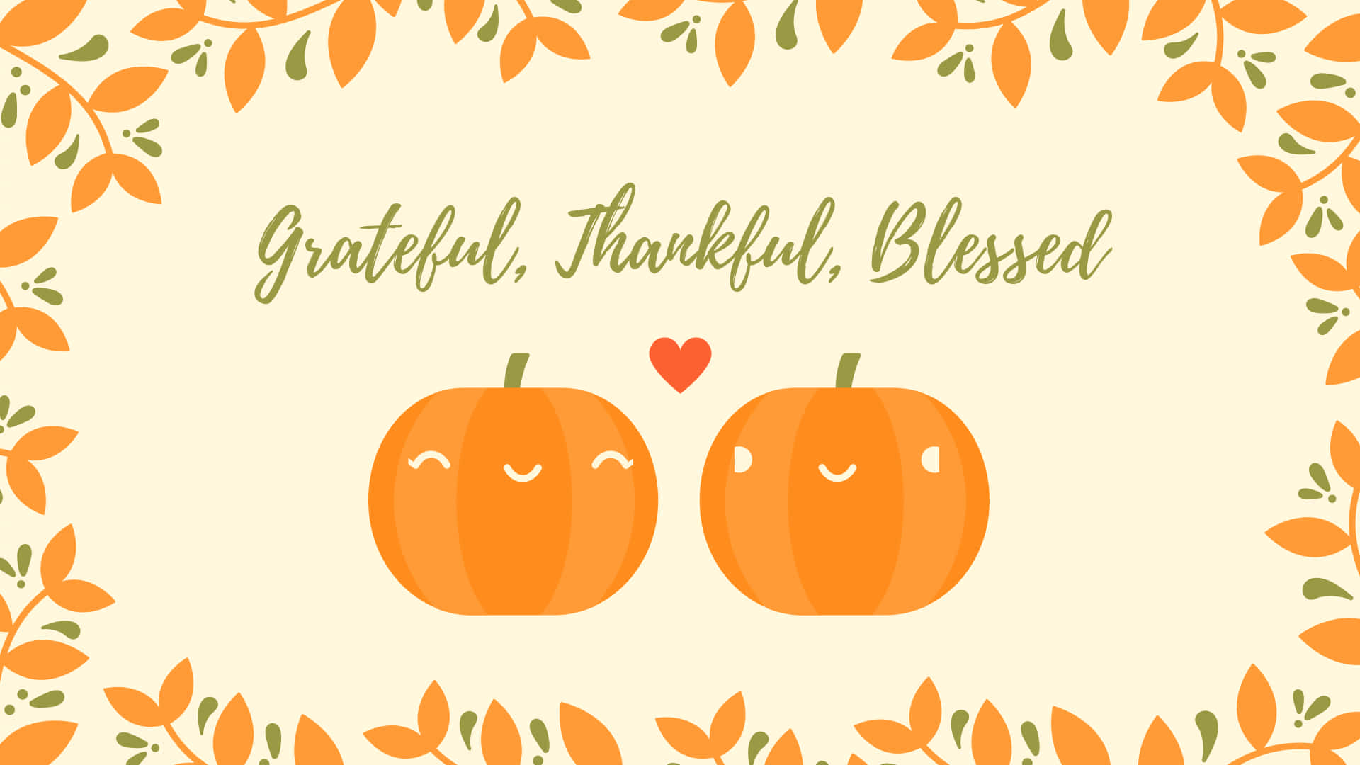 blessed pumpkins, orange pumpkins, heart, Full HD Desktop Wallpaper